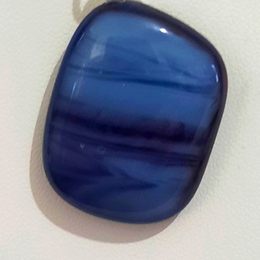 Two-tone Purple Fused Stained Glass Necklace - Picture 3 of 5